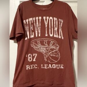 Goodfellow & Co Men's Graphic T-Shirt New York League Cinnamon/Rust Color Sz XL